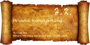Hruska Konstantina névjegykártya
